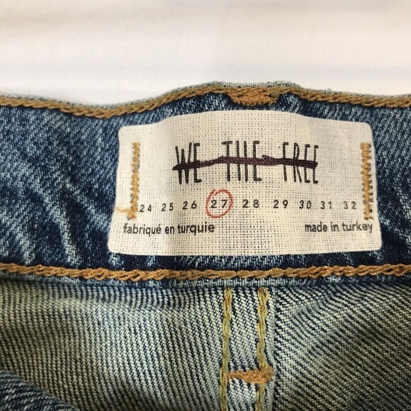Free People We The Free Stella High Rise Skinny Jeans Button Fly Raw Hem SZ 27 - Picture 8 of 11